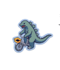 Godzilla en bicicleta